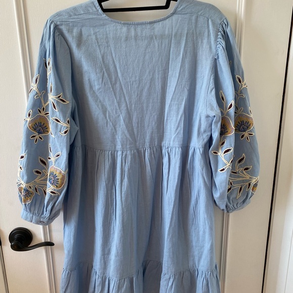 Zara embroidered linen dress - Picture 4 of 4